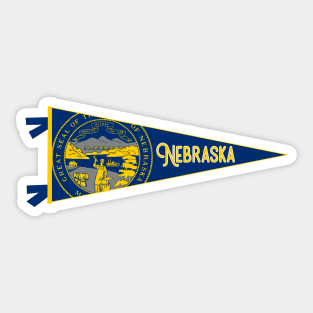 Nebraska Flag Pennant Sticker